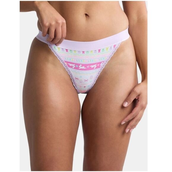 Easter Women's Thong Panties with Lace Trim from Way to Celebrate, Size S(4-6) - Picture 5 of 8